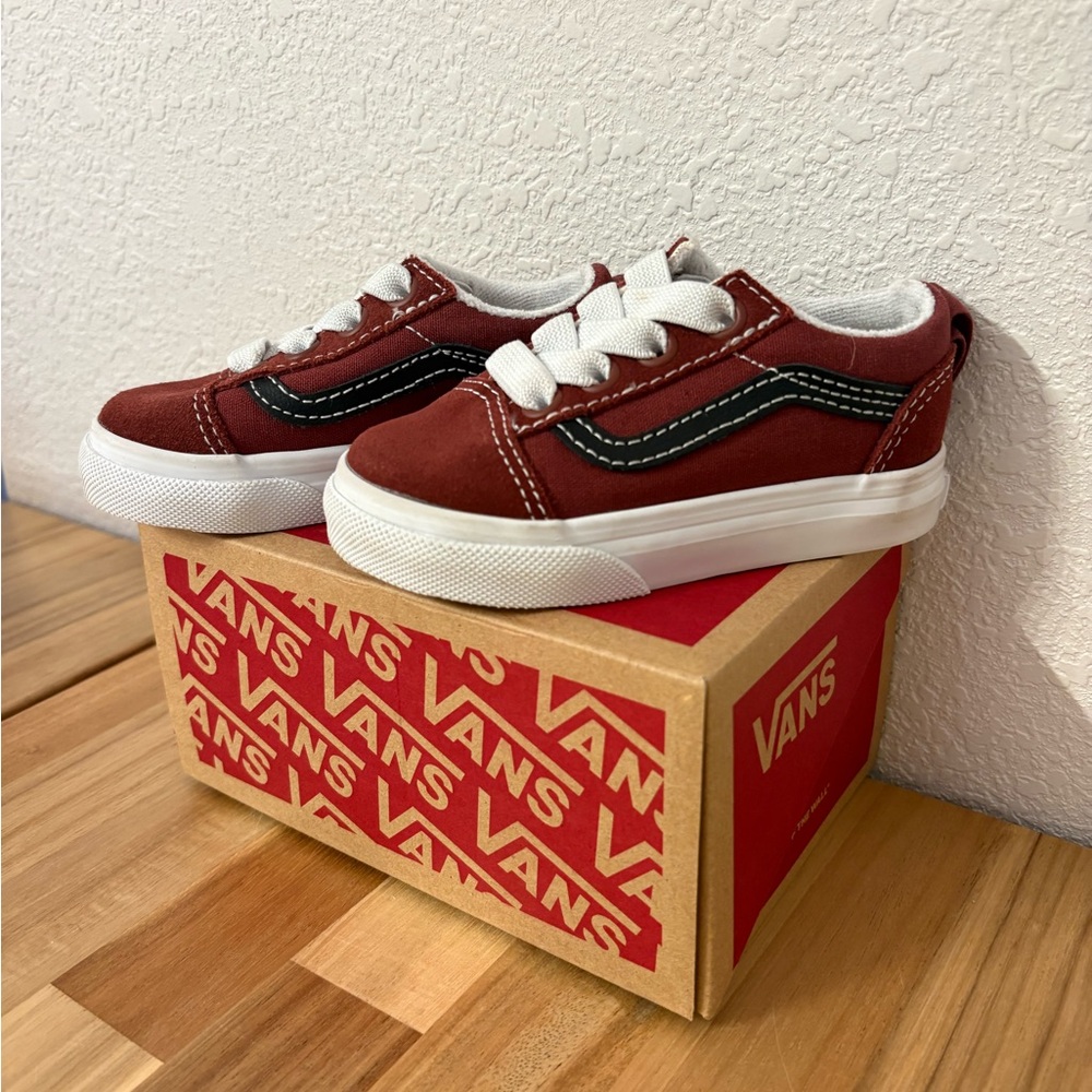 Vans Old Skool Elastic Lace Slip-on Sneakers Toddler Size 5.5